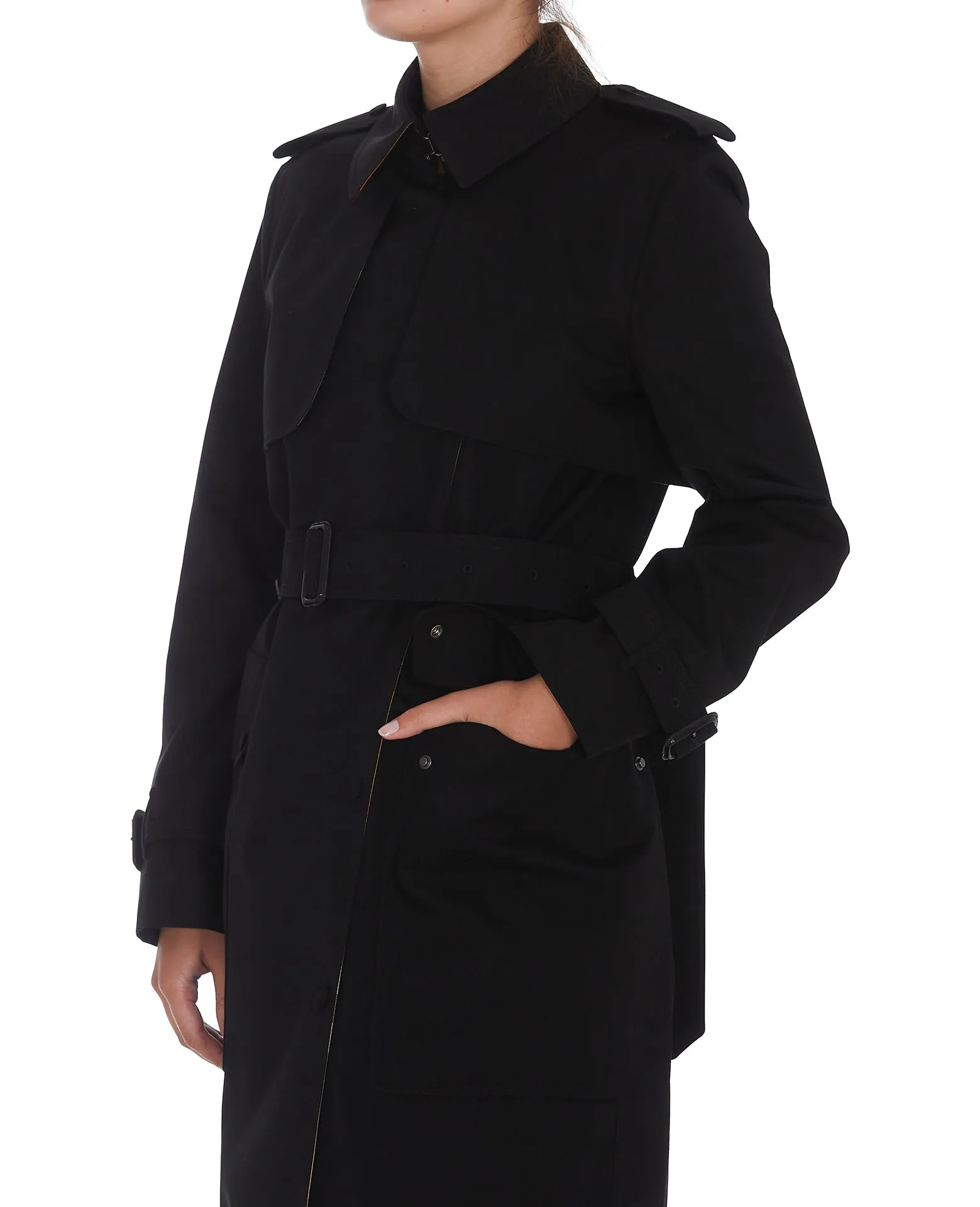 Burberry Buttoned Belted Trench Coat