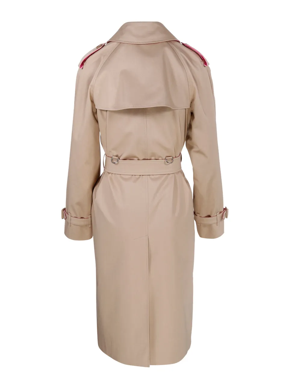 Burberry Contrast Trim Gabardine Trench Coat