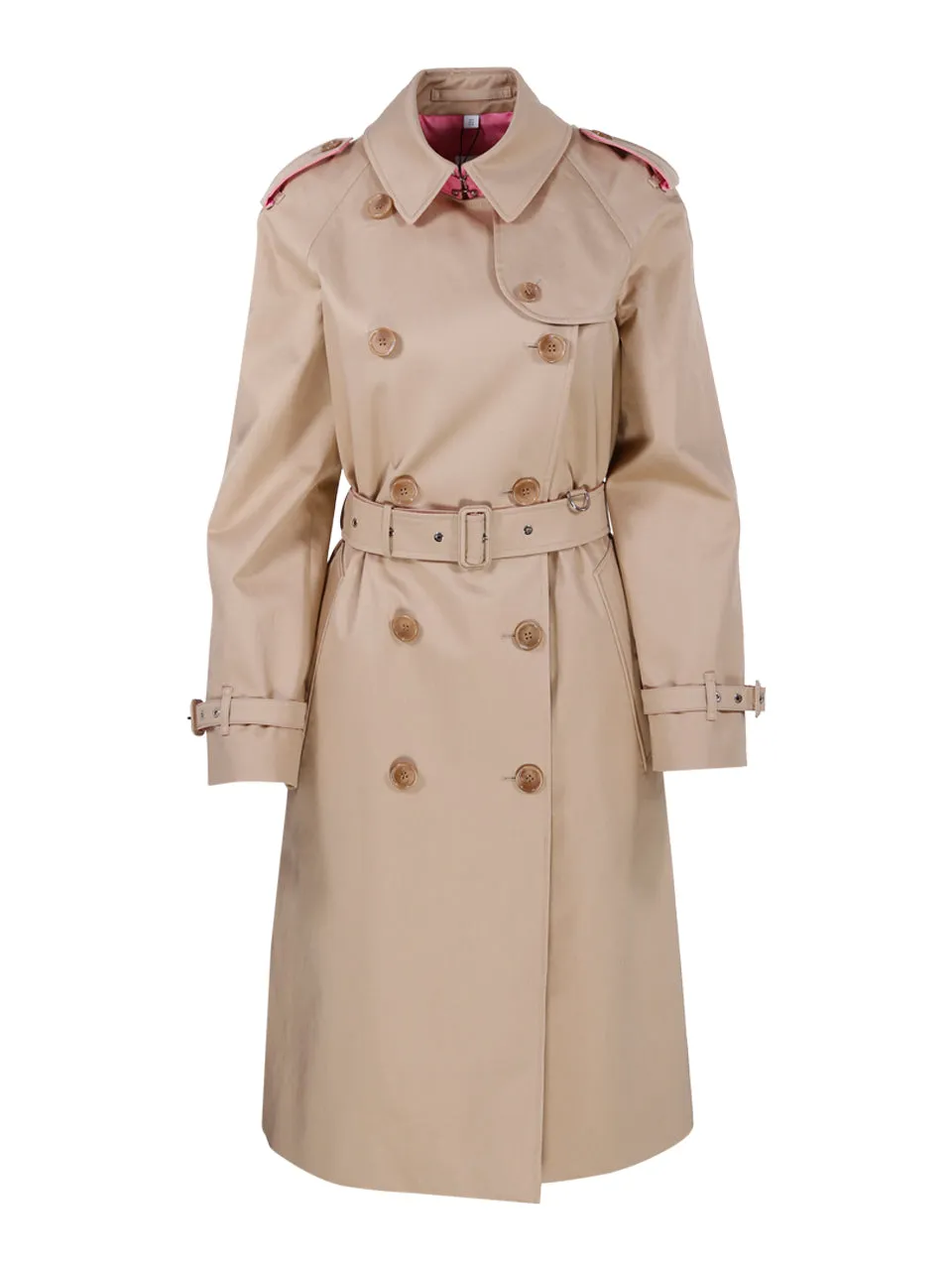 Burberry Contrast Trim Gabardine Trench Coat