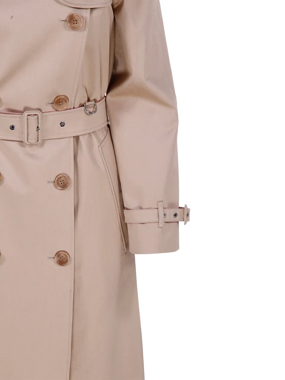 Burberry Contrast Trim Gabardine Trench Coat