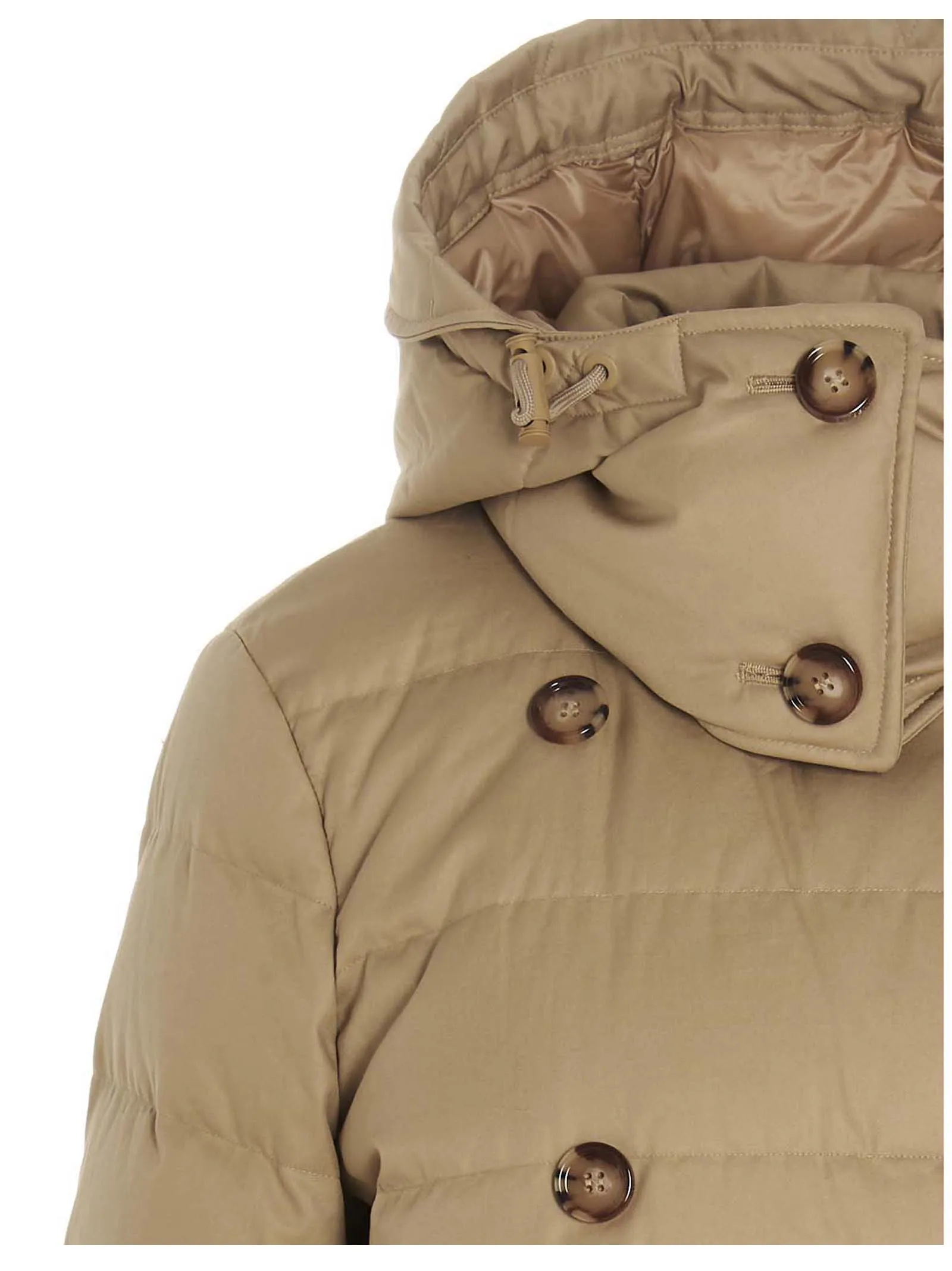 Burberry Detachable Hood Gabardine Puffer Coat