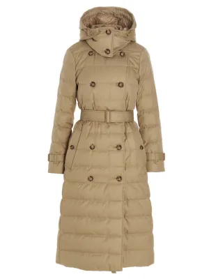 Burberry Detachable Hood Gabardine Puffer Coat