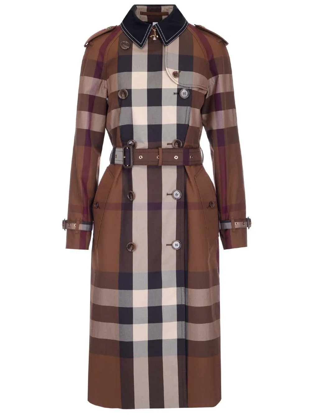 Burberry Vintage Check Belted Waist Trench Coat