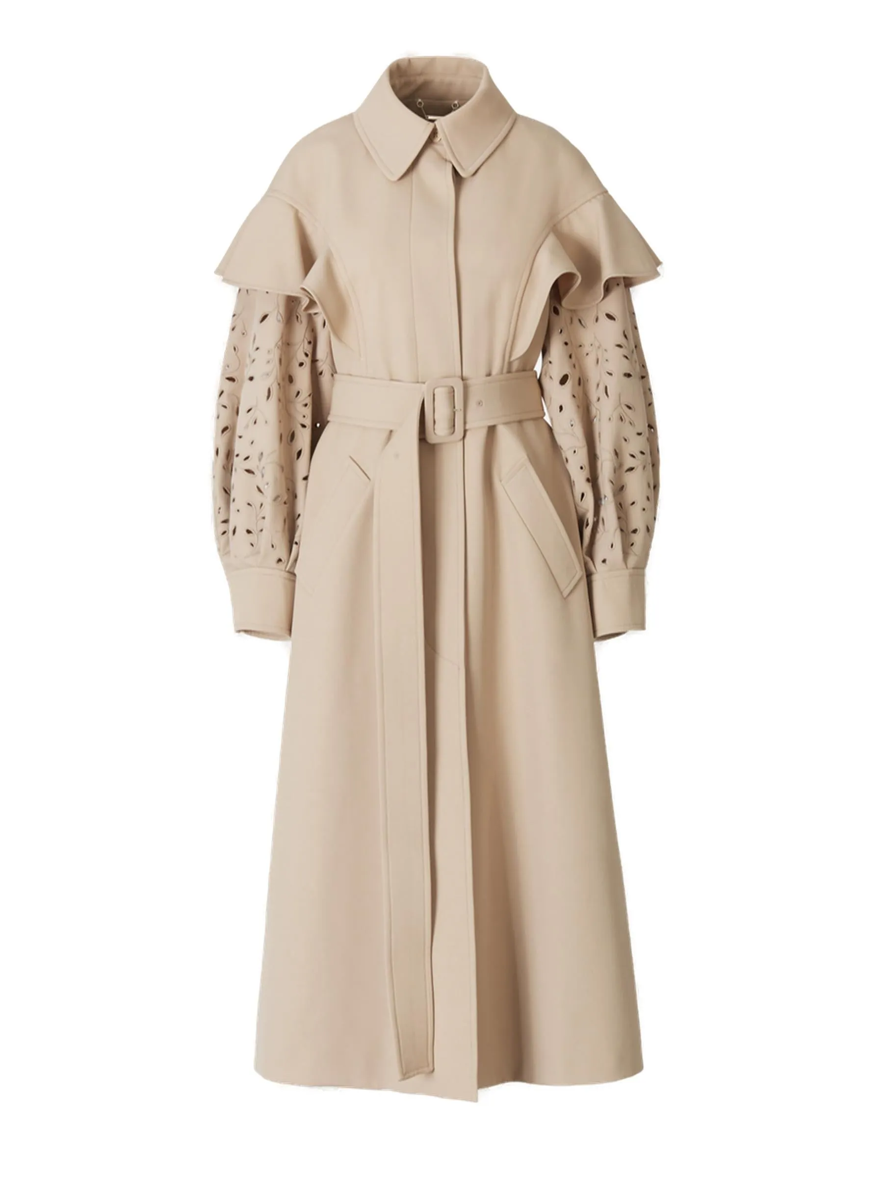 Chlo Belted Long-Sleeved Trench Coat
