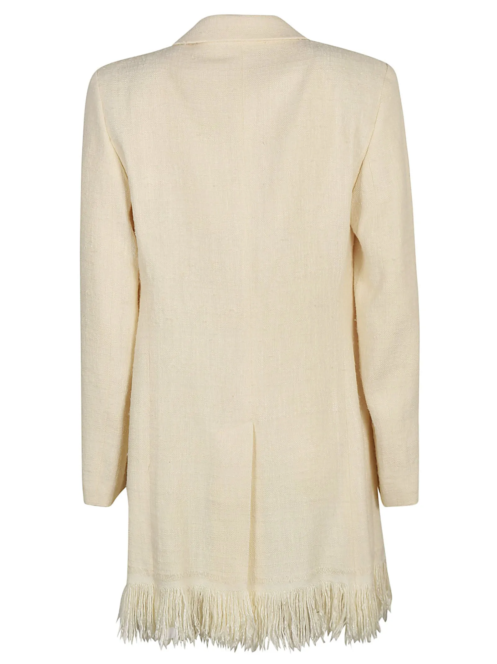 Chlo Single-Breasted Fringed Hem Coat