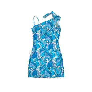 Coperni Asymmetric Neck Mini Dress