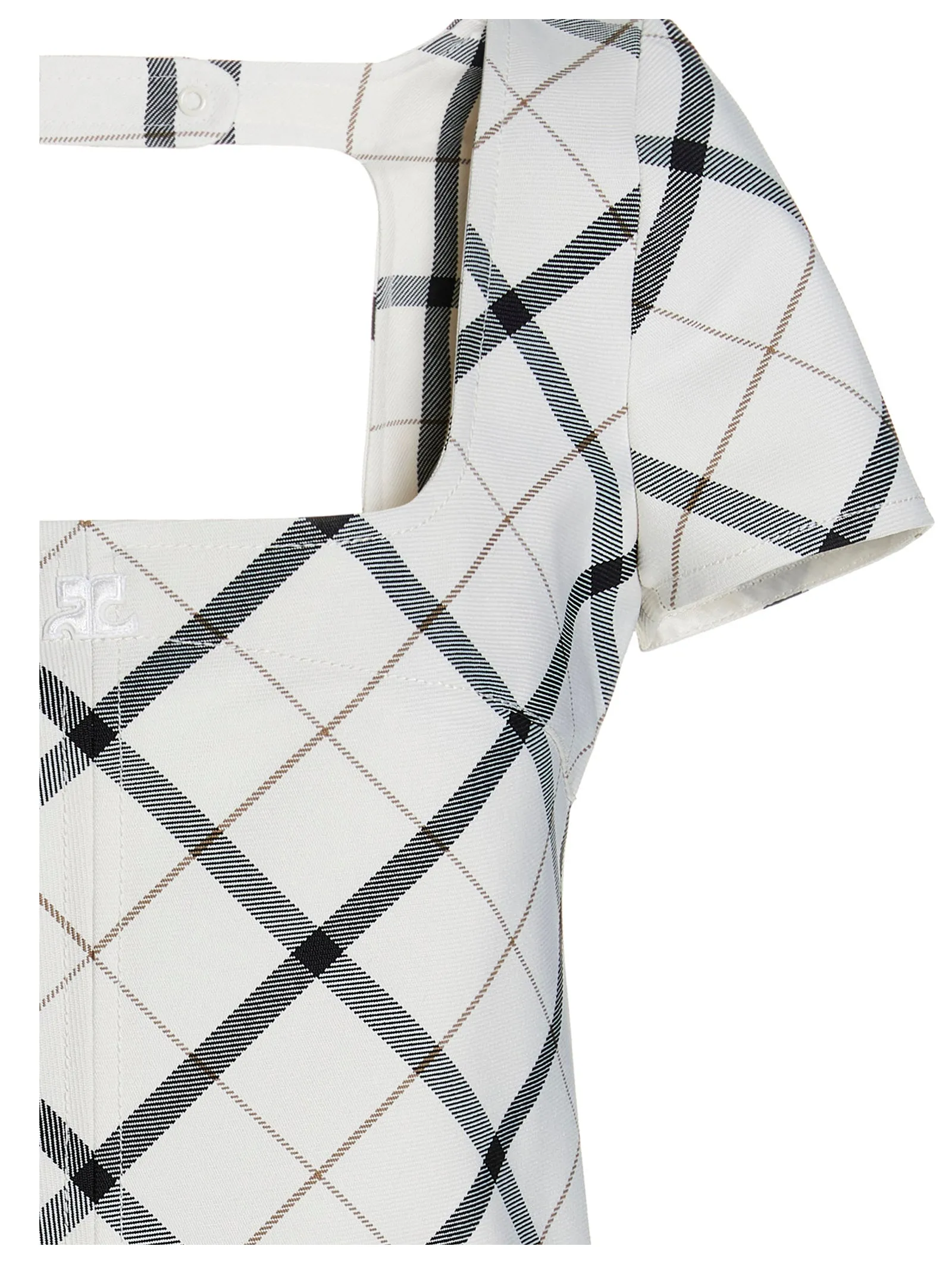 Courrges Checked Square Neck Dress