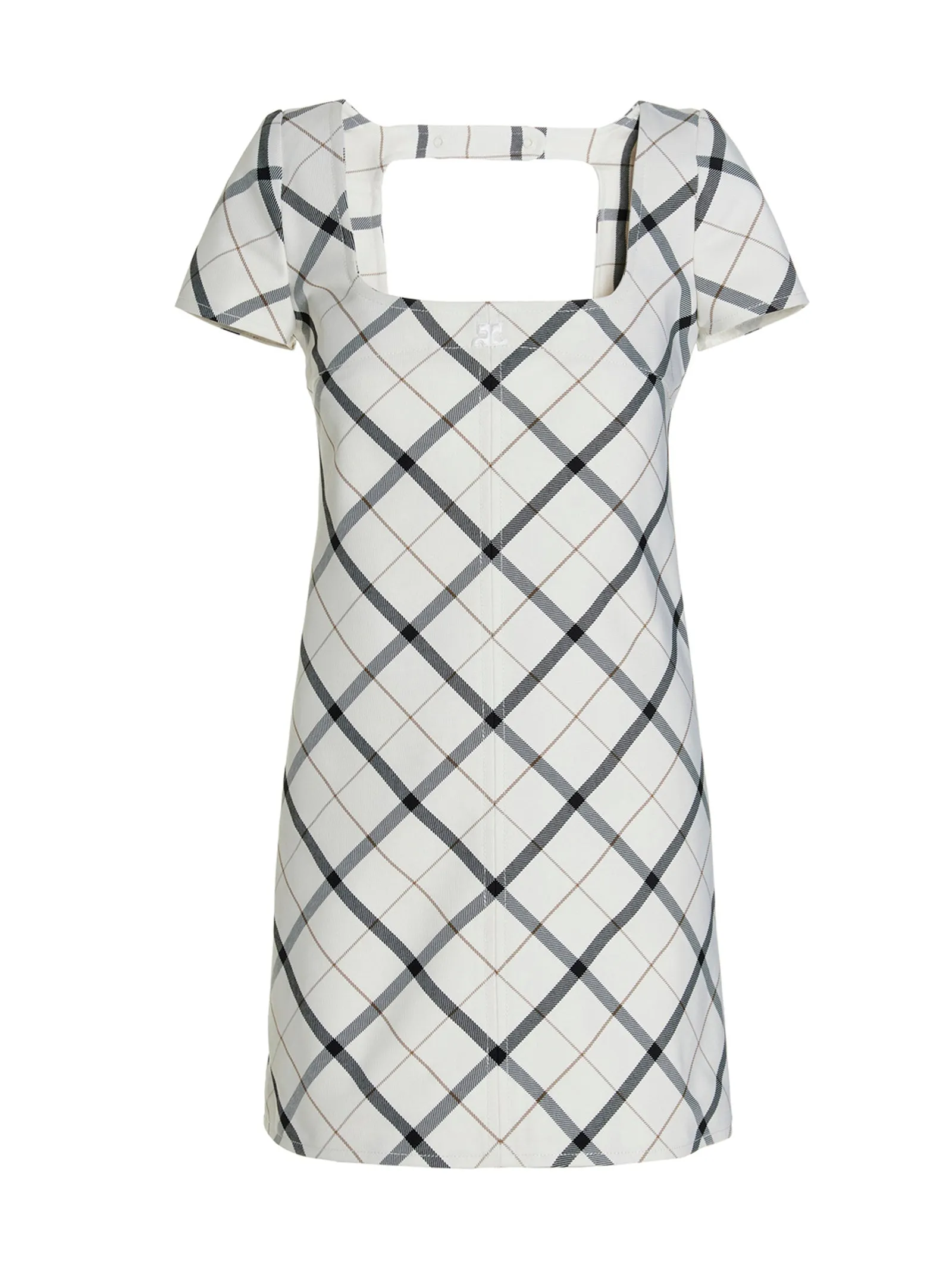 Courrges Checked Square Neck Dress