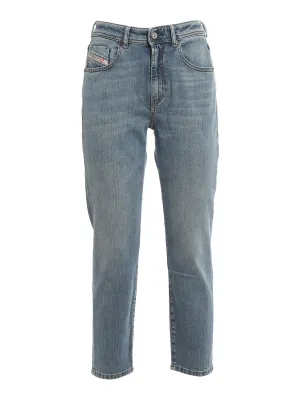 Diesel Logo Patch Cropped Jeans