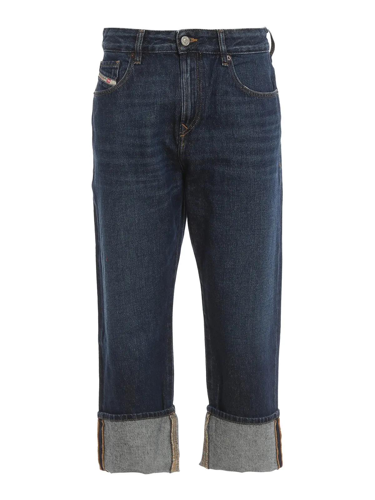 Diesel Logo Patch Cropped Jeans