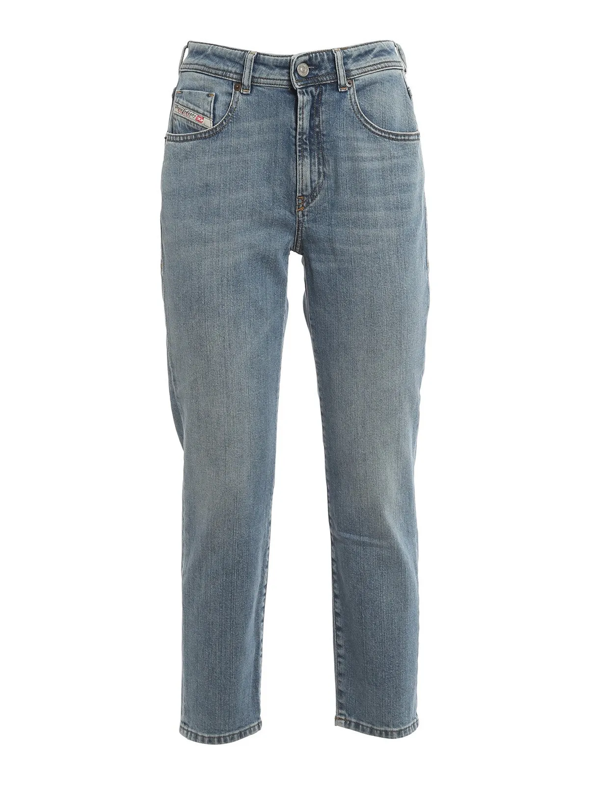 Diesel Logo Patch Cropped Jeans