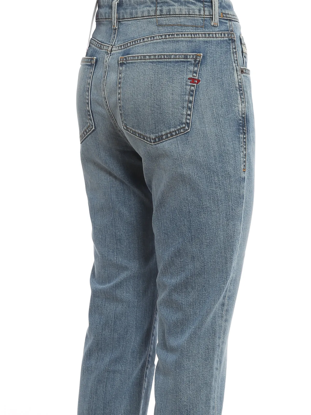Diesel Logo Patch Cropped Jeans