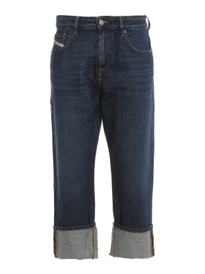 Diesel Logo Patch Cropped Jeans