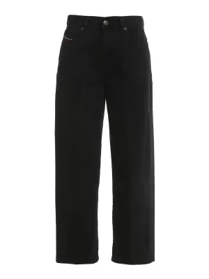Diesel Logo Print Straight Leg Jeans
