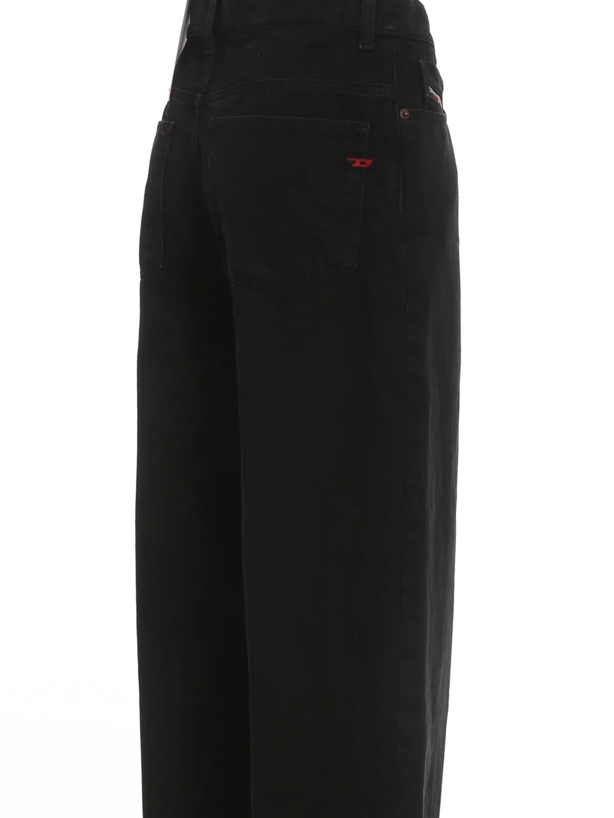 Diesel Logo Print Straight Leg Jeans