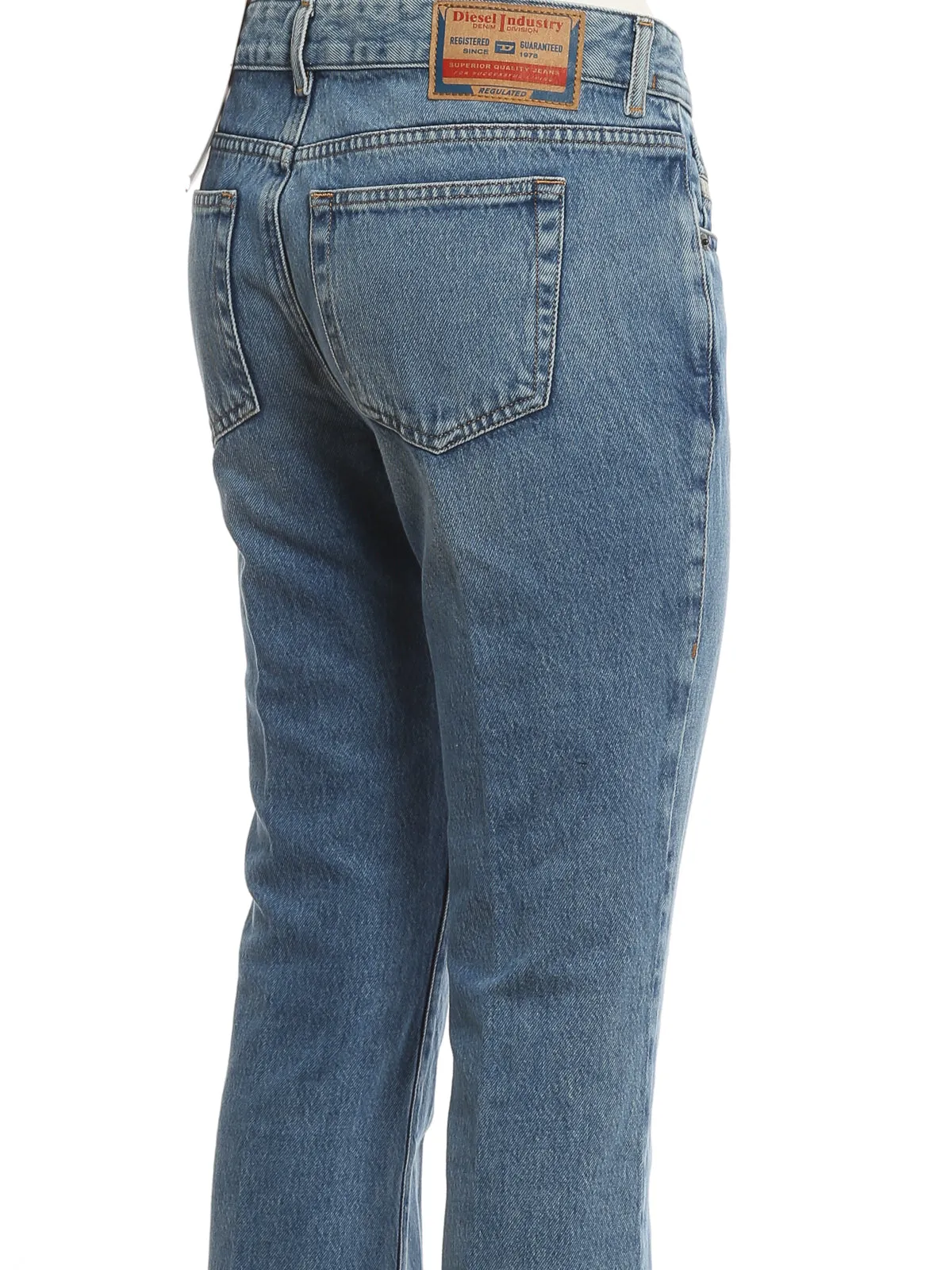 Diesel Low-Rise Logo Patch Bootcut Jeans