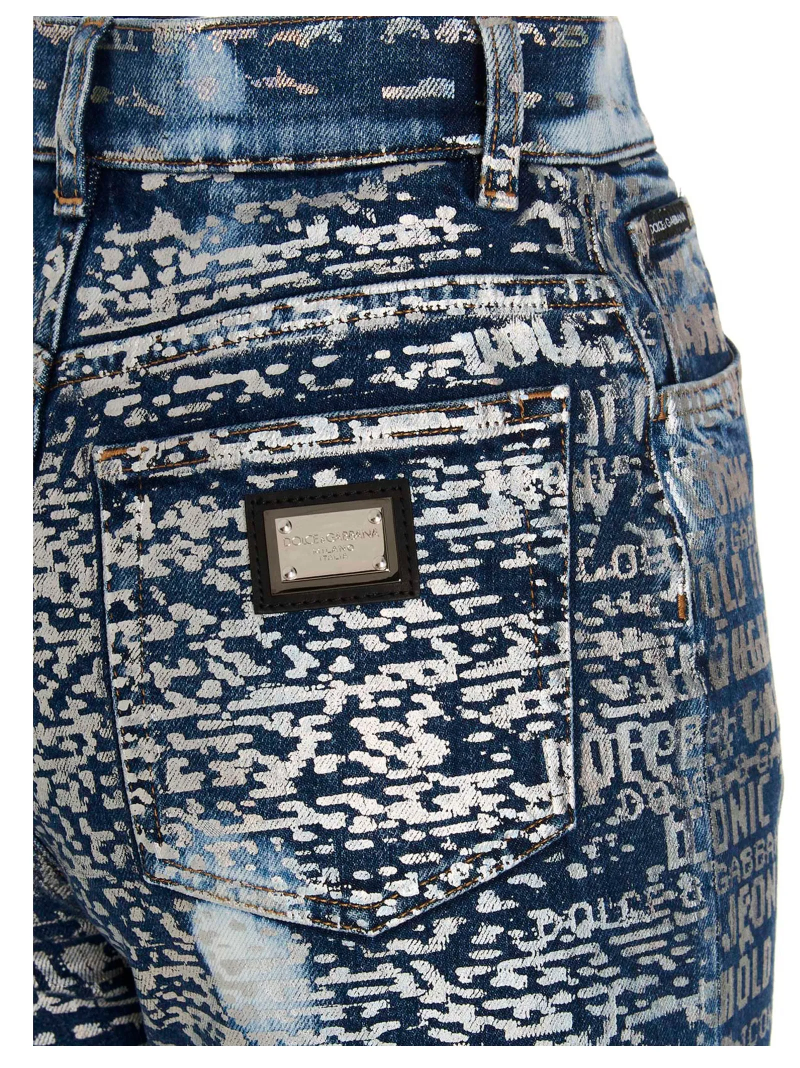 Dolce & Gabbana Allover Logo Printed Jeans