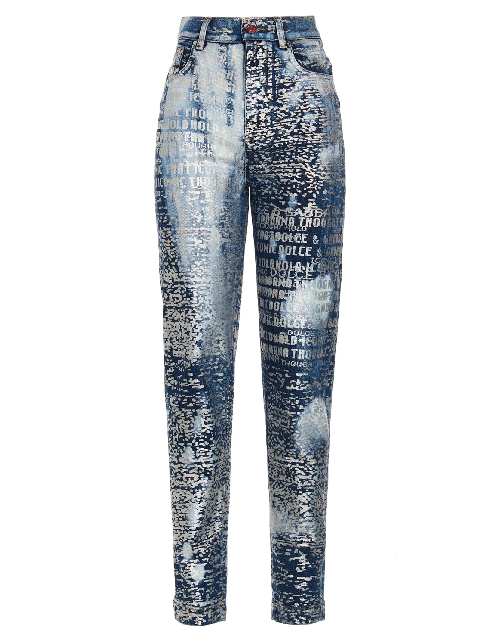 Dolce & Gabbana Allover Logo Printed Jeans