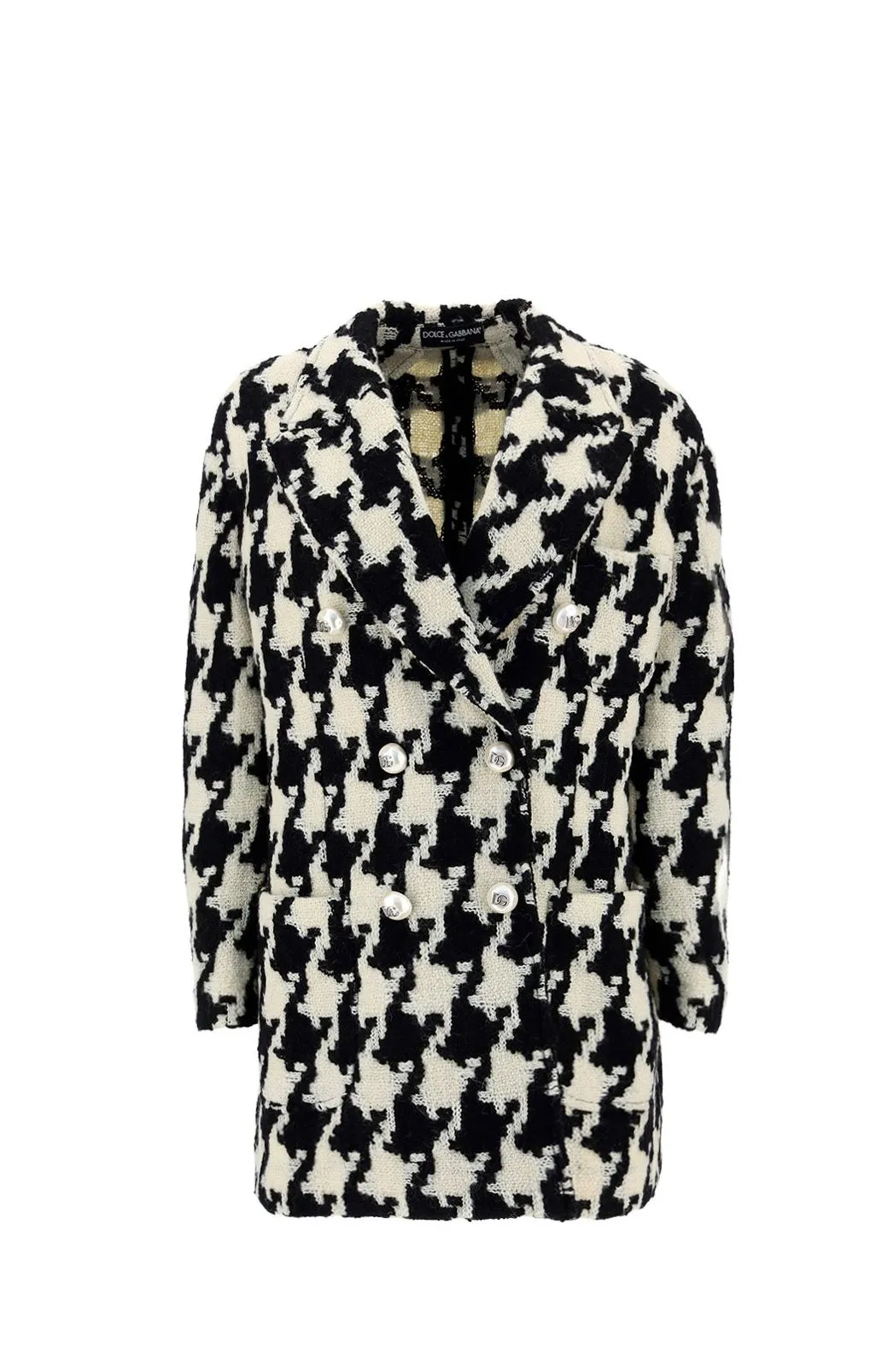Dolce & Gabbana Houndstooth Double-Breasted Coat