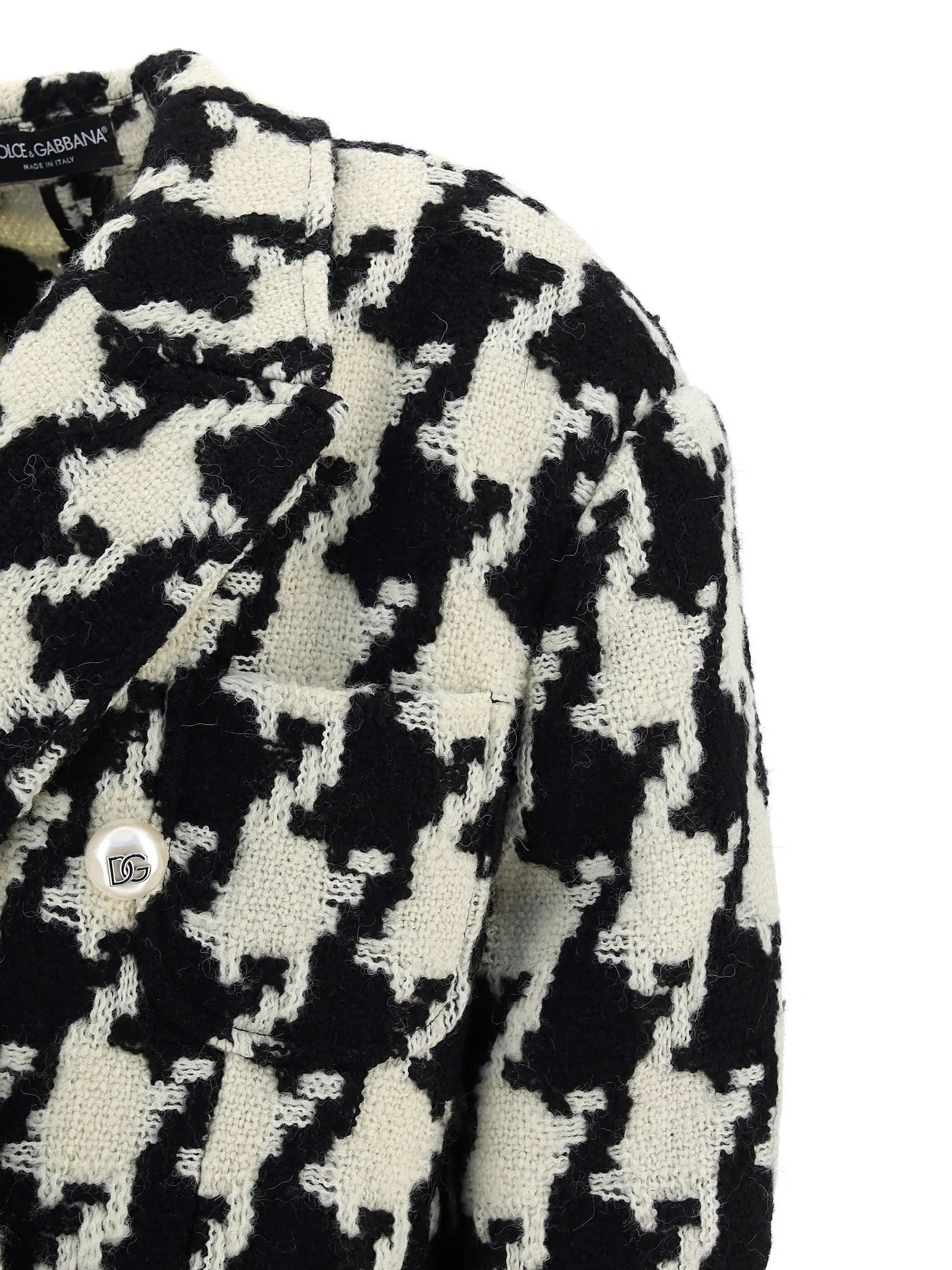 Dolce & Gabbana Houndstooth Double-Breasted Coat