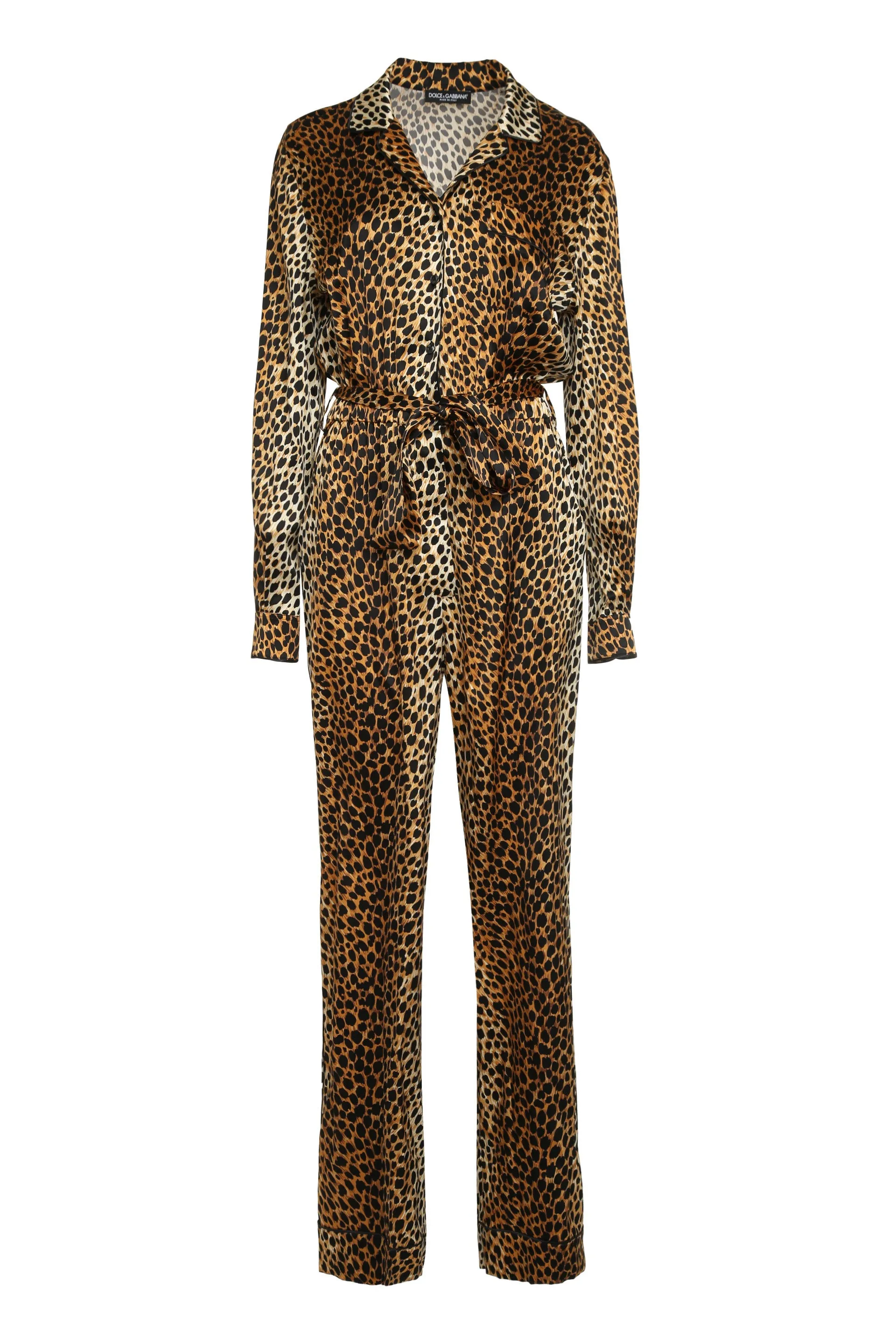 Dolce & Gabbana Leopard Print Belted Jumpsuit