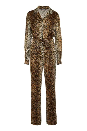 Dolce & Gabbana Leopard Print Belted Jumpsuit