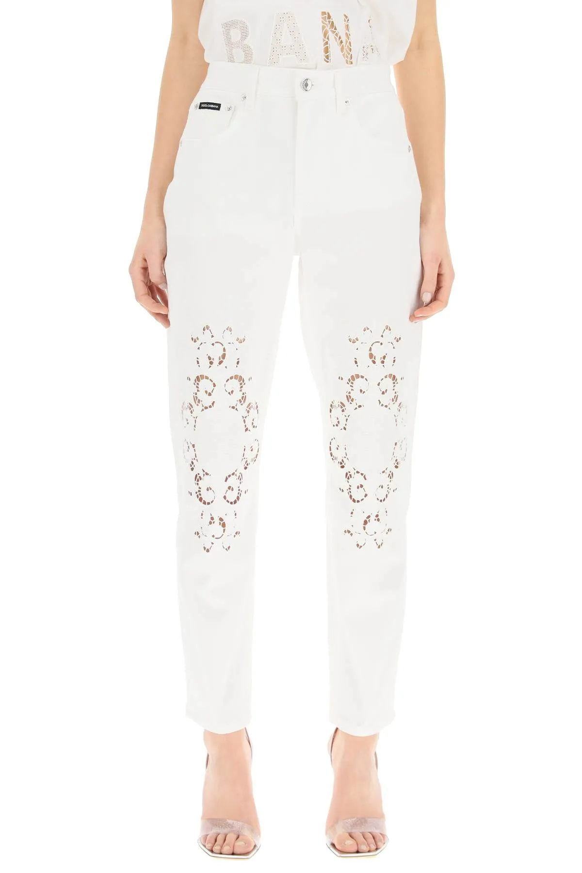 Dolce & Gabbana Openwork Embroidery Jeans