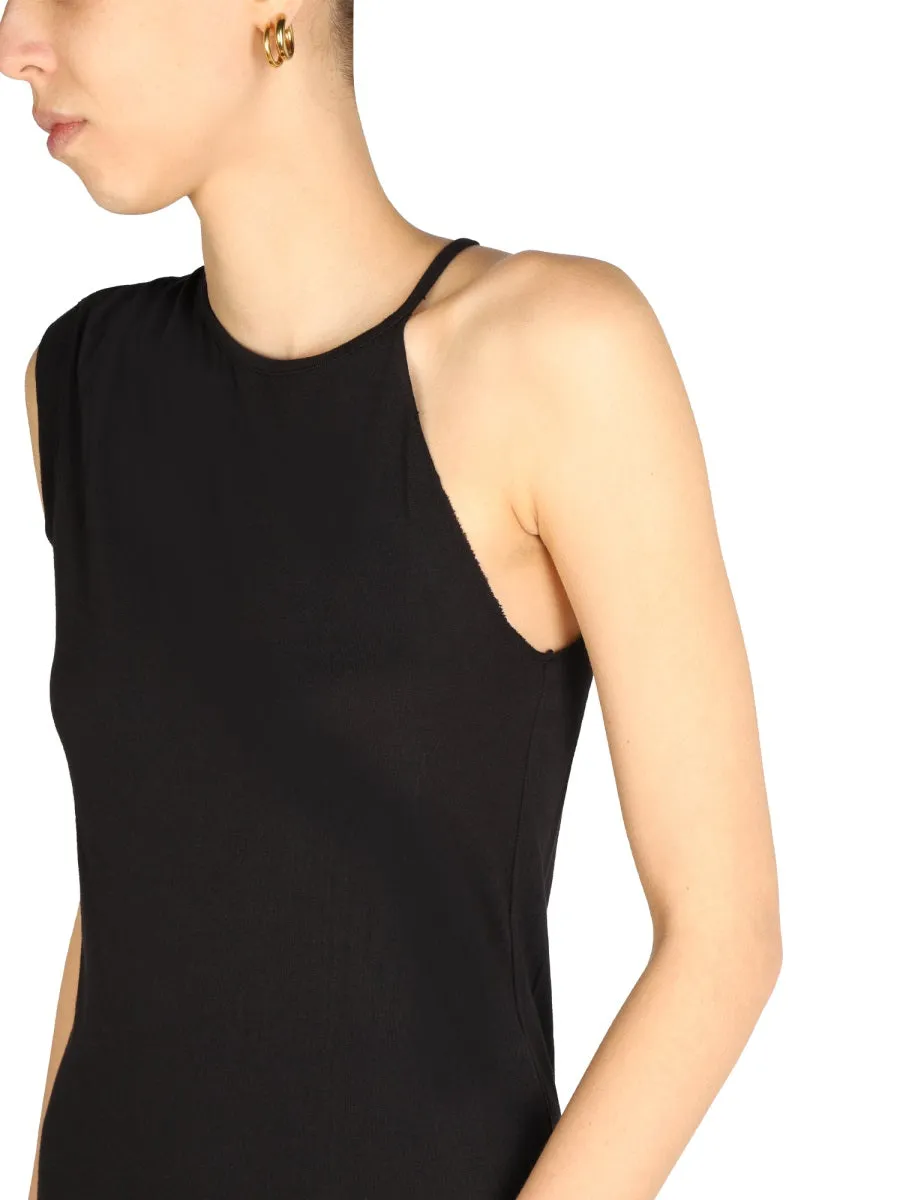 Dsquared2 Asymmetric Shoulder Midi Dress