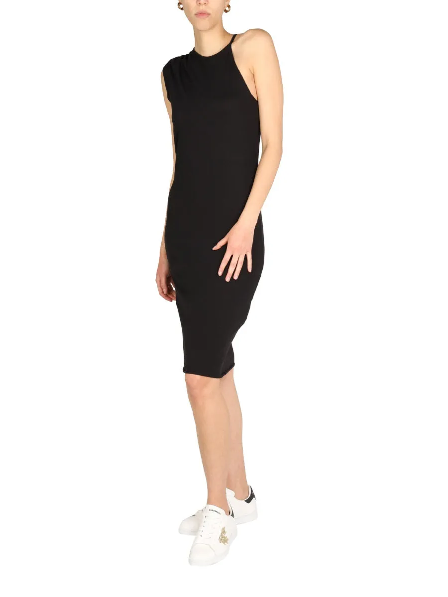 Dsquared2 Asymmetric Shoulder Midi Dress