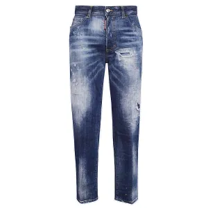 Dsquared2 Distressed Cropped Denim Jeans