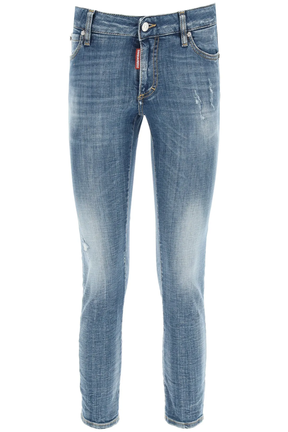 Dsquared2 Distressed Detail Cropped Jeans