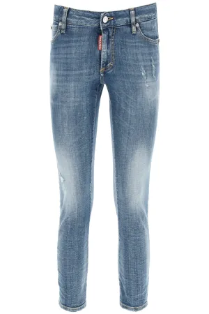 Dsquared2 Distressed Detail Cropped Jeans