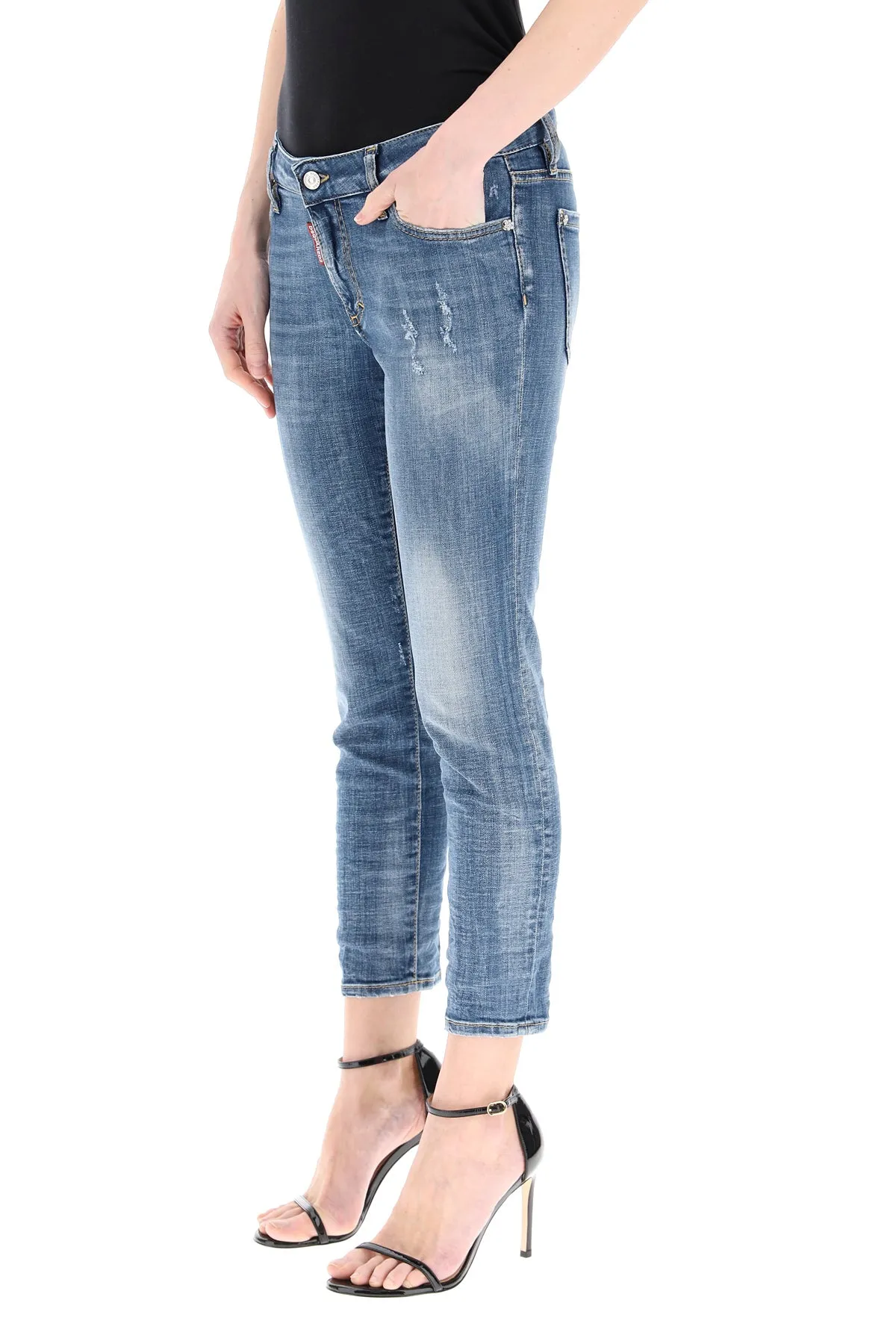 Dsquared2 Distressed Detail Cropped Jeans