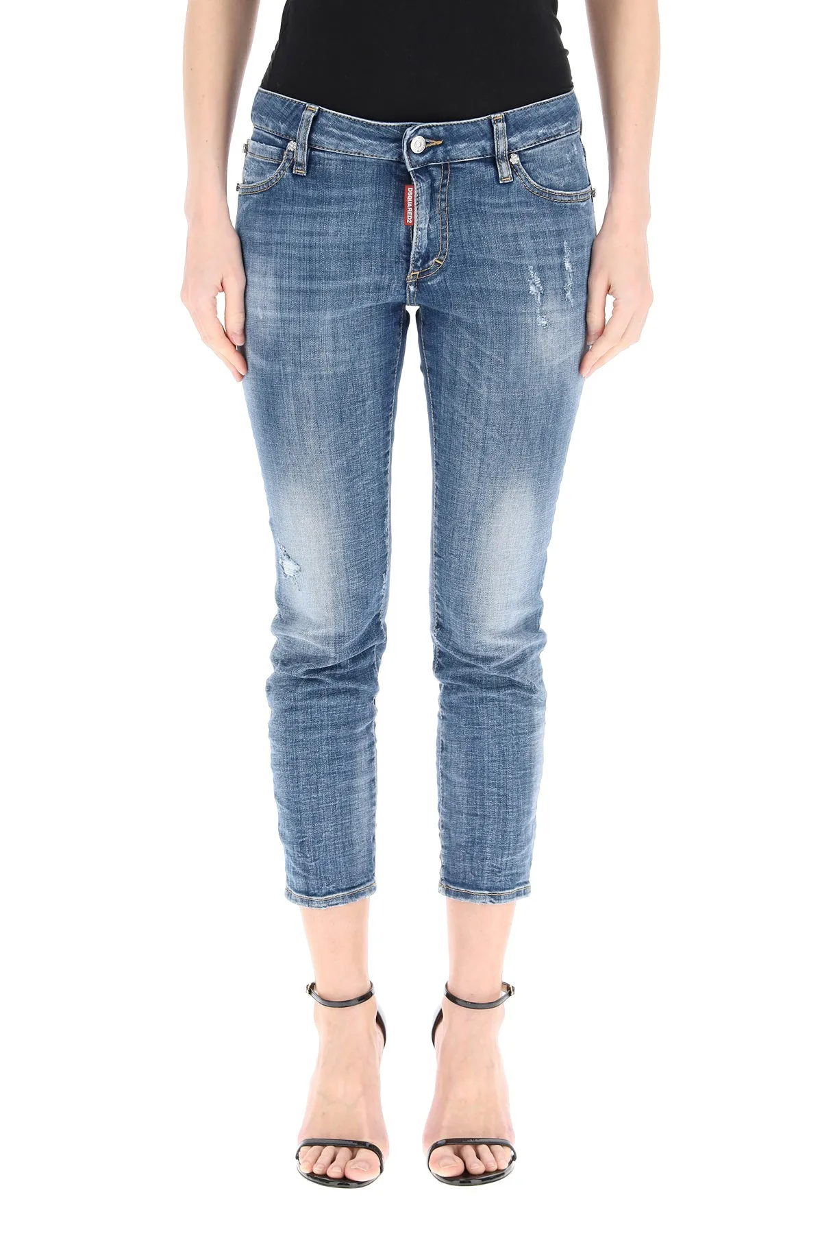Dsquared2 Distressed Detail Cropped Jeans