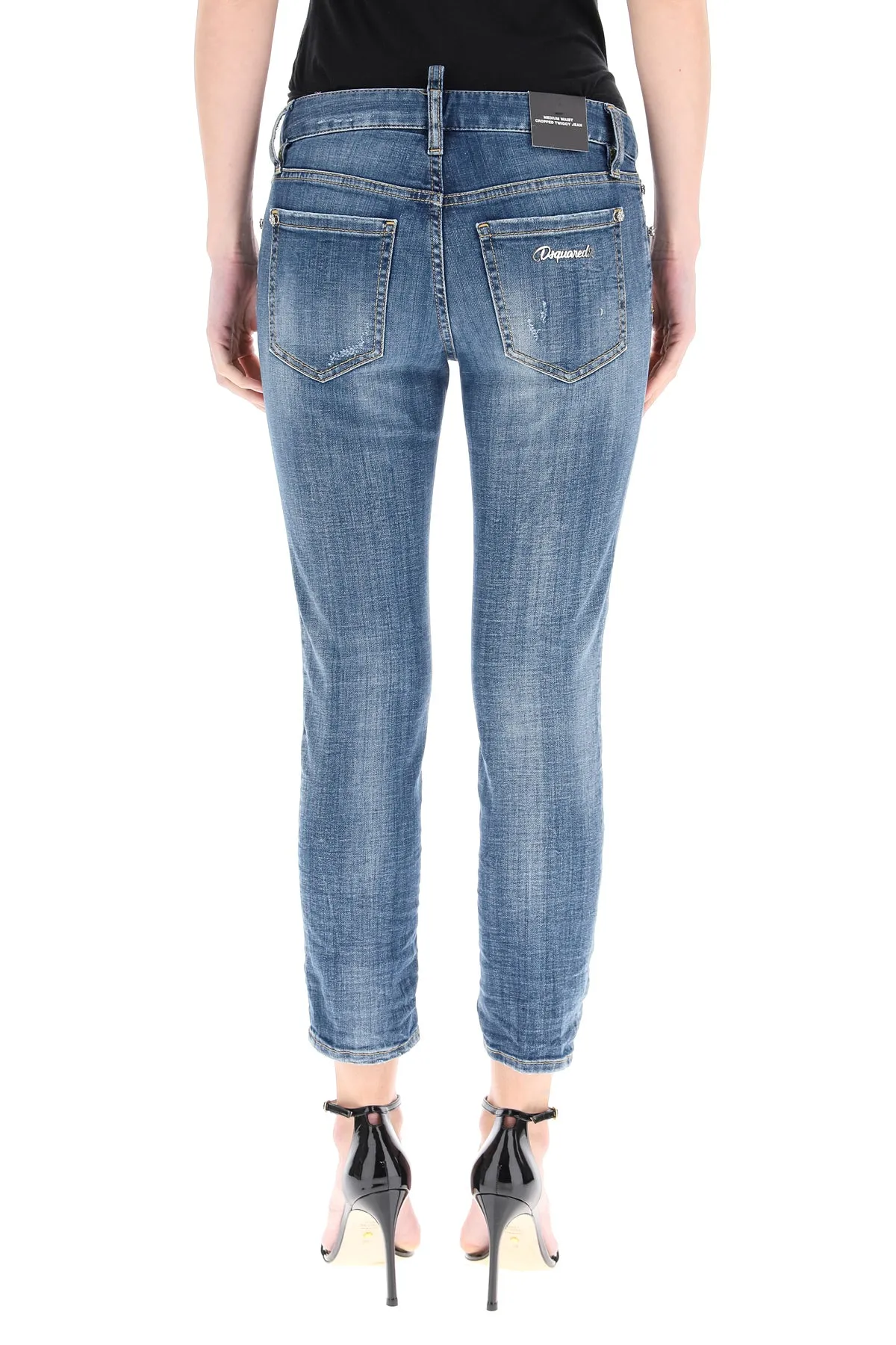 Dsquared2 Distressed Detail Cropped Jeans