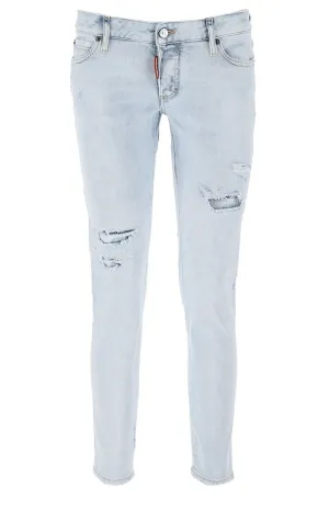 Dsquared2 Distressed Low Rise Skinny Jeans