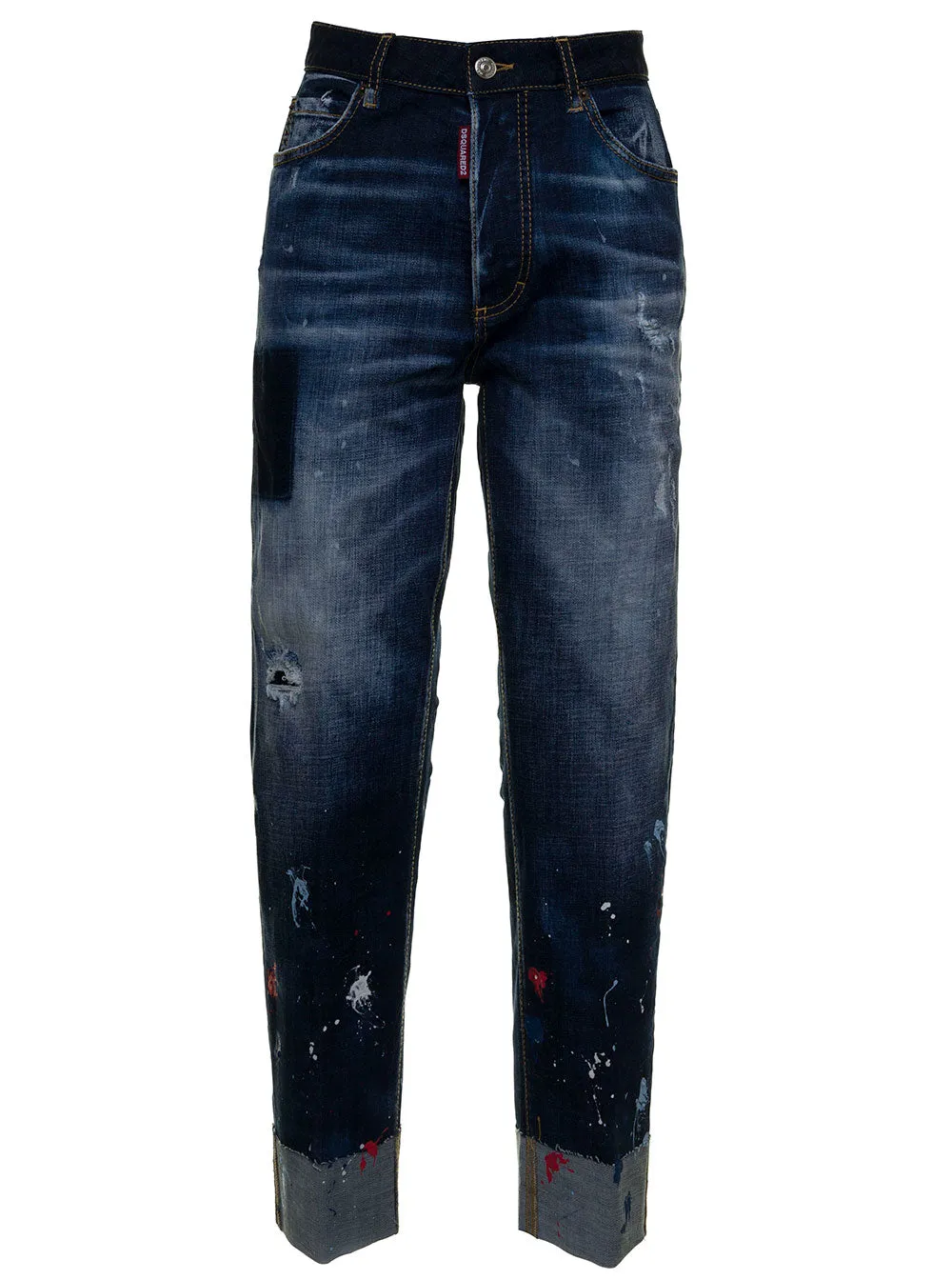 Dsquared2 Distressed Paint Splattered Jeans