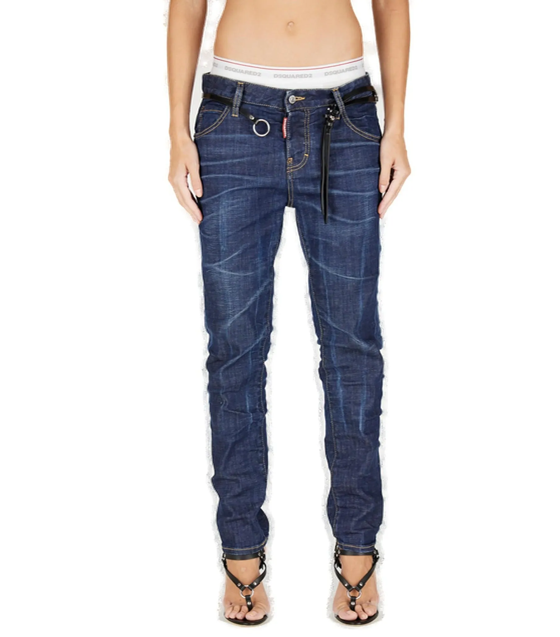 Dsquared2 Distressed Skinny Cut Jeans