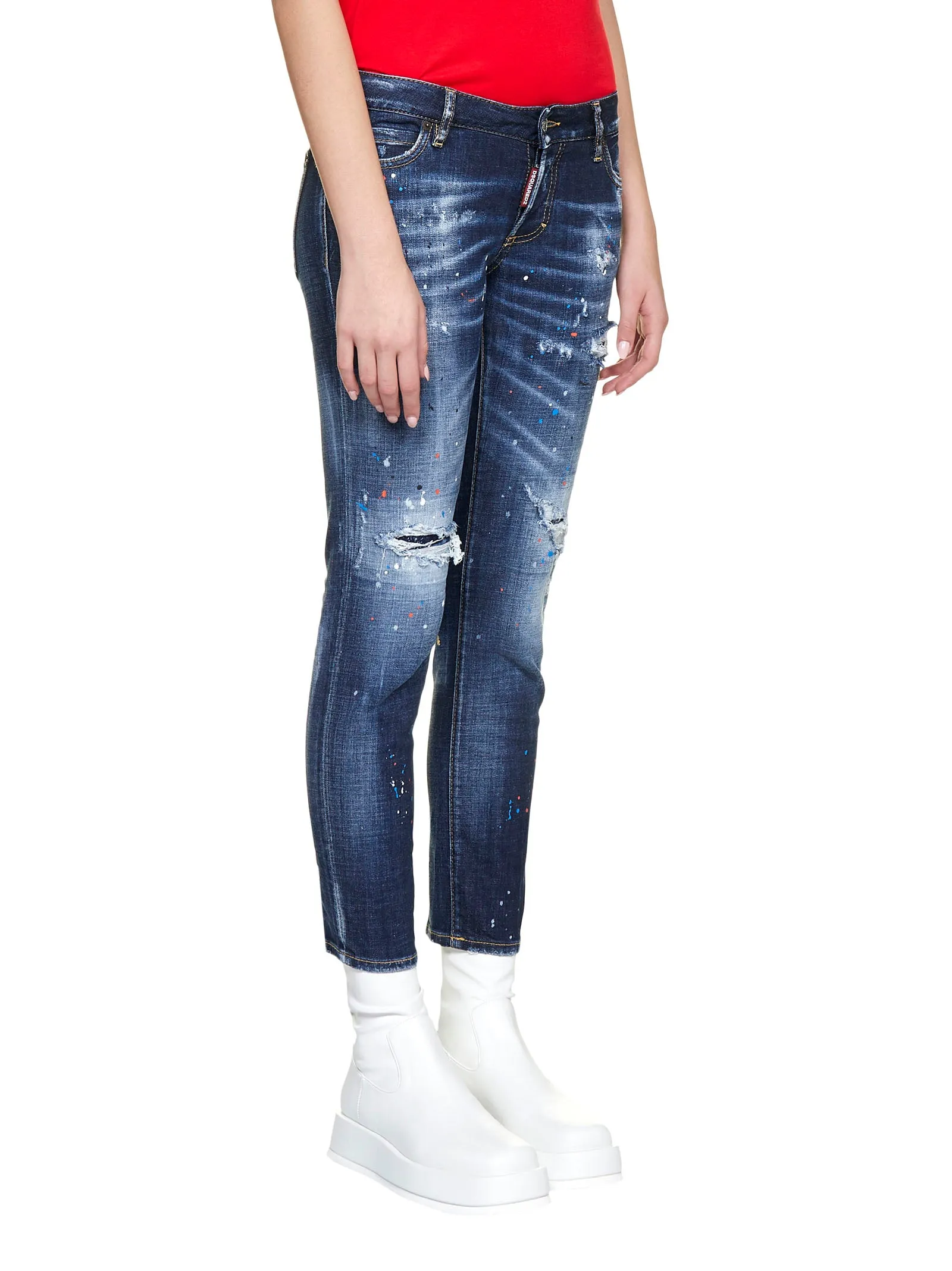 Dsquared2 Jennifer Distressed Cropped Jeans