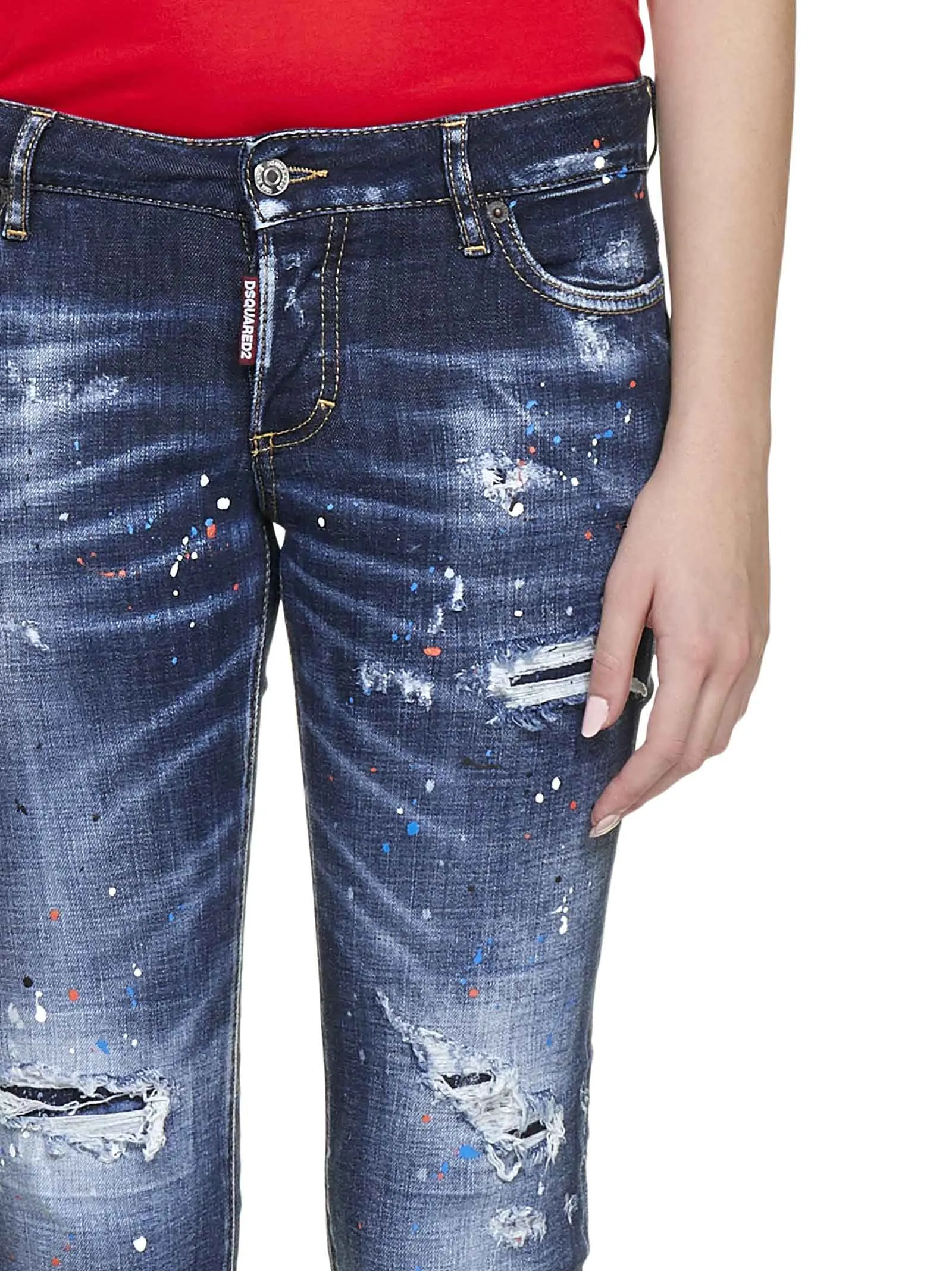 Dsquared2 Jennifer Distressed Cropped Jeans