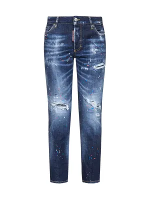 Dsquared2 Jennifer Distressed Cropped Jeans