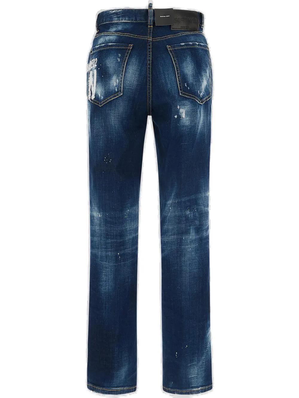 Dsquared2 Logo Print Distressed Jeans