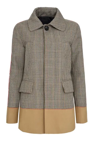 Dsquared2 Panelled Single Breasted Check Coat