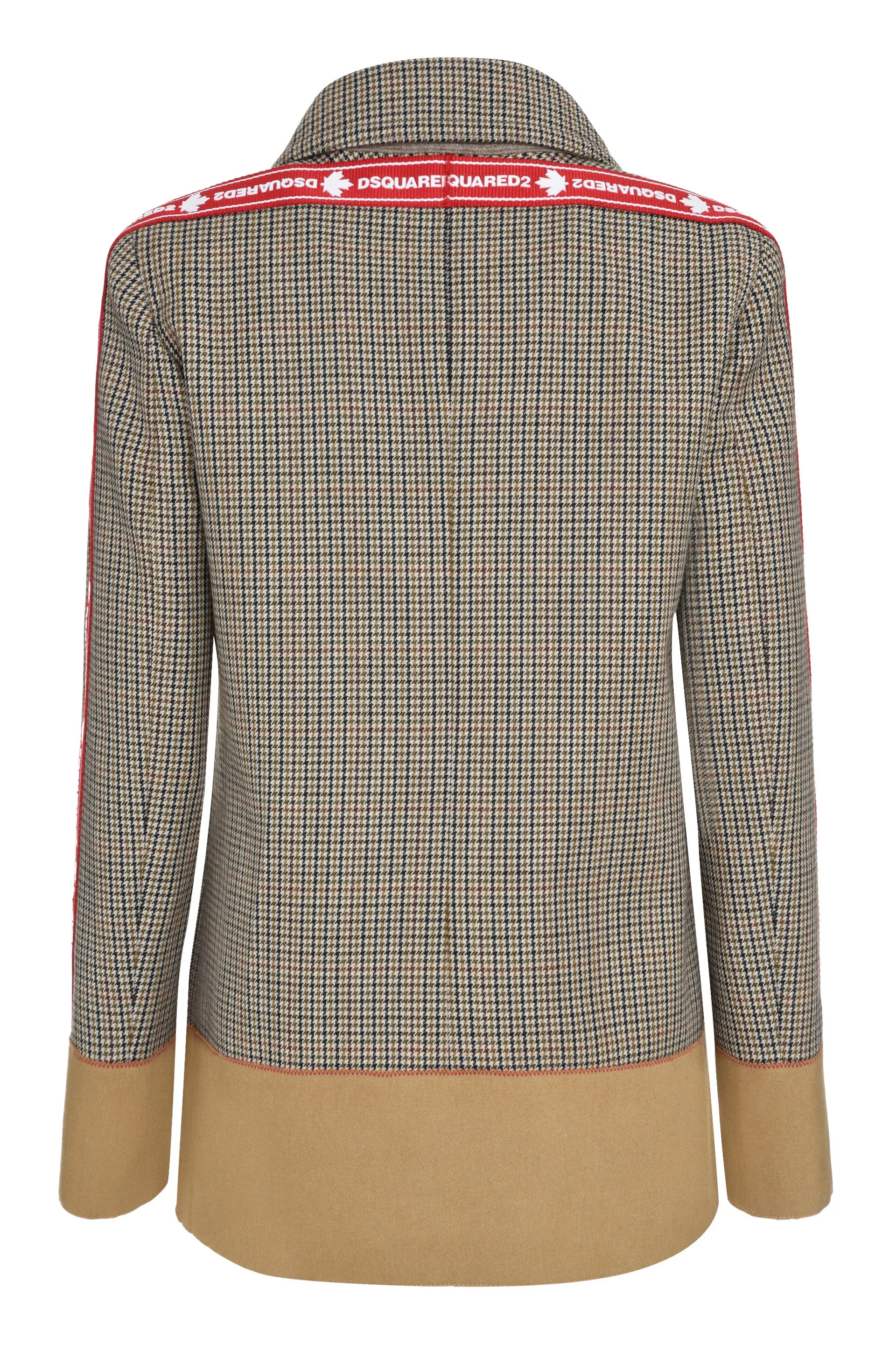 Dsquared2 Panelled Single Breasted Check Coat