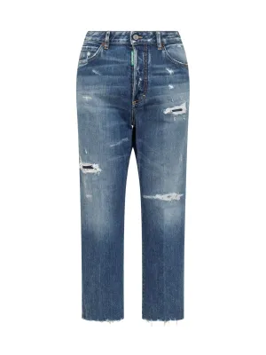 Dsquared2 Ripped Cropped Jeans