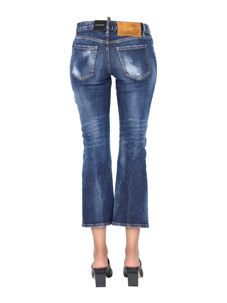Dsquared2 Whiskering Effect Flared Jeans