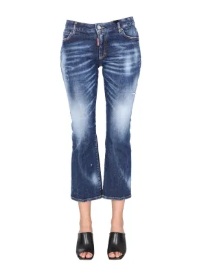 Dsquared2 Whiskering Effect Flared Jeans