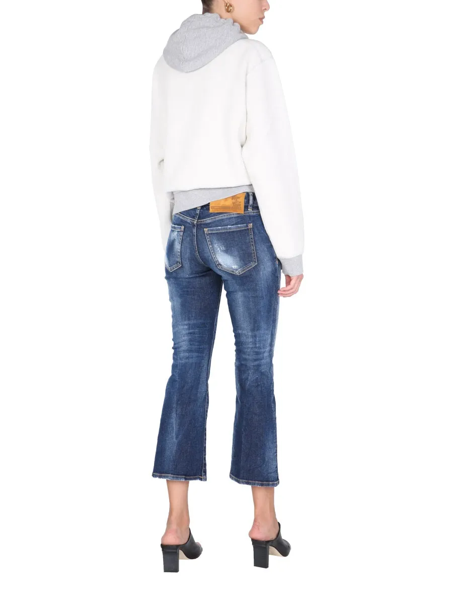 Dsquared2 Whiskering Effect Flared Jeans