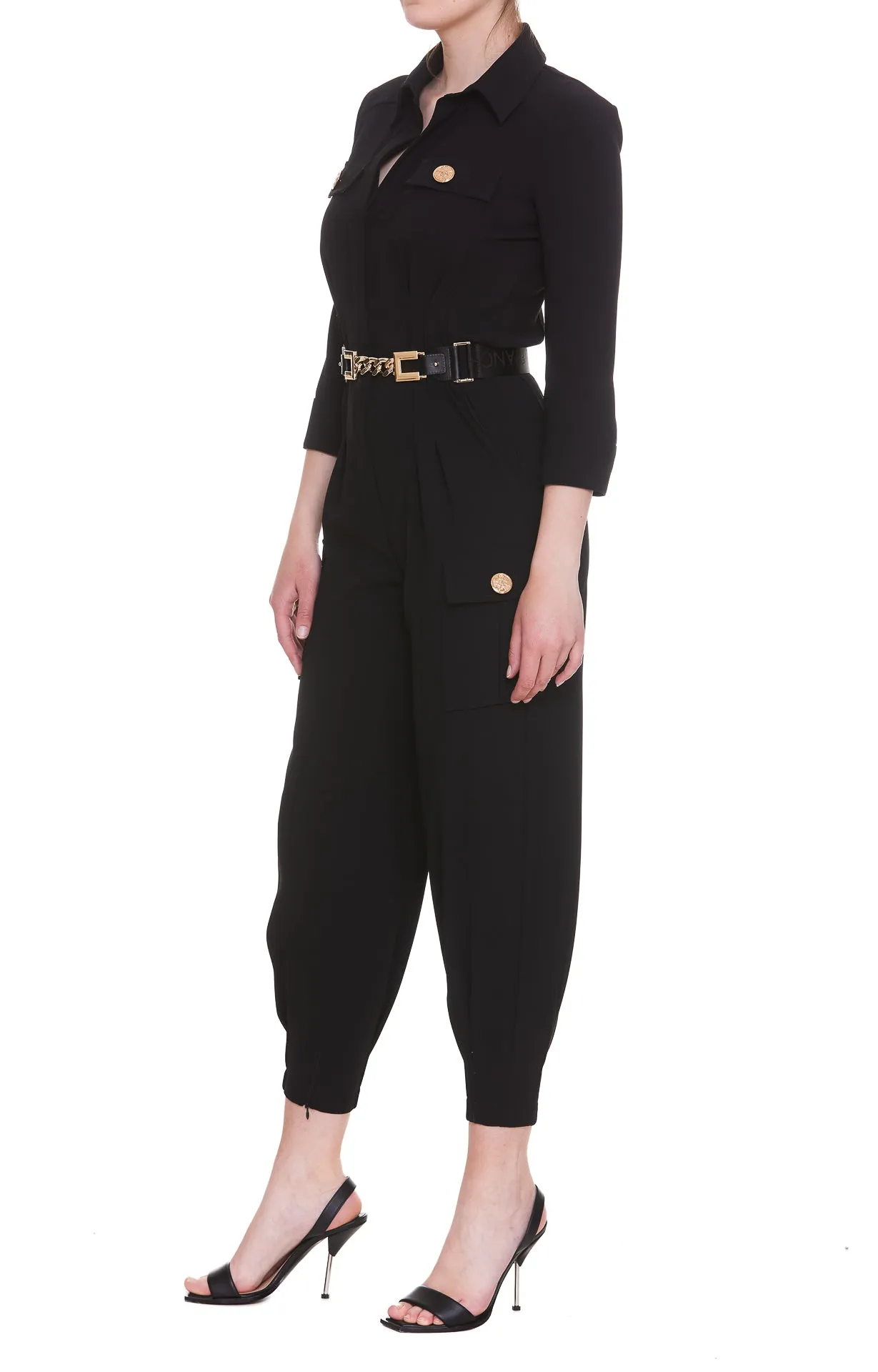 Elisabetta Franchi Belted Long-Sleeved Jumpsuit
