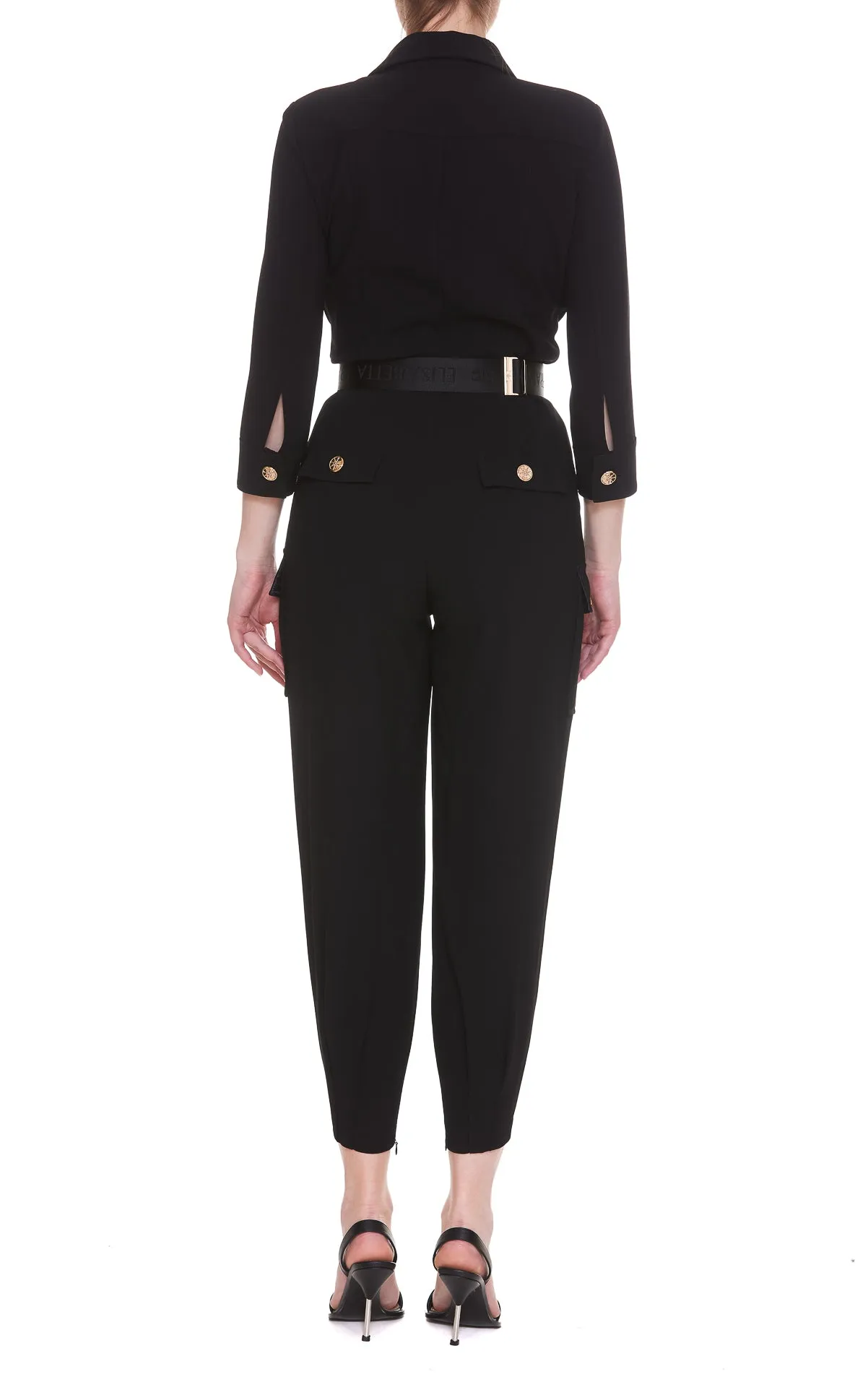 Elisabetta Franchi Belted Long-Sleeved Jumpsuit